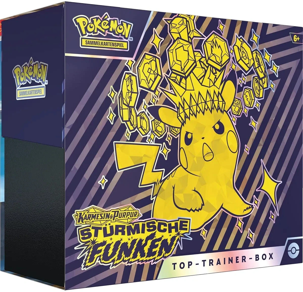 Pokémon Top-Trainer-Box Karmesin & Purpur – Stürmische Funken – originalversiegelt | Chaseforge